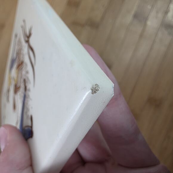 1960’s Vintage Berggren 6” Ceramic Tile Swedish Folk Art MCM Amish Dutch Trivets - Picture 3 of 3